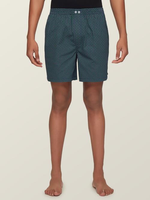 teal printed cotton boxer - 18356172 - Very Small Image - 1