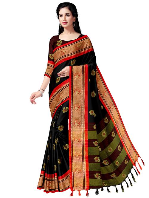 black silk patola saree with blouse - 18356335 - Very Small Image - 1