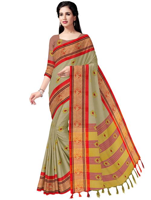 green silk patola saree with blouse - 18356336 - Very Small Image - 1