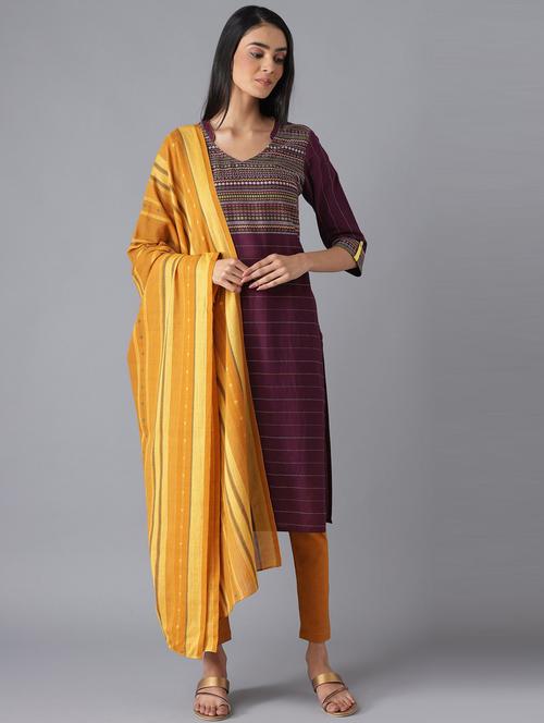 yellow printed woven dupatta - 18356411 - Very Small Image - 1