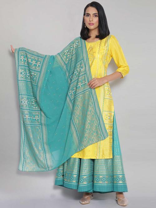 green polyester dupatta - 18356442 - Very Small Image - 1