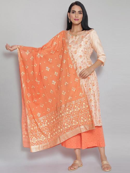 pink polyester dupatta - 18356445 - Very Small Image - 1