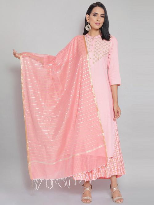 pink viscose dupatta - 18356451 - Very Small Image - 1