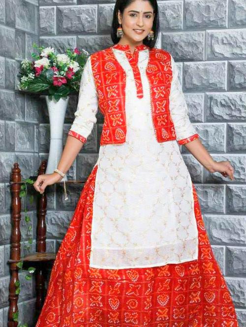 enriched with bandhani design and gharchola - 18356604 - Very Small Image - 1