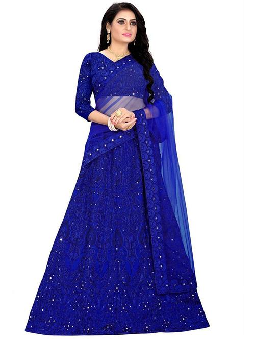 yellow net flared lehenga - 18357074 - Very Small Image - 1