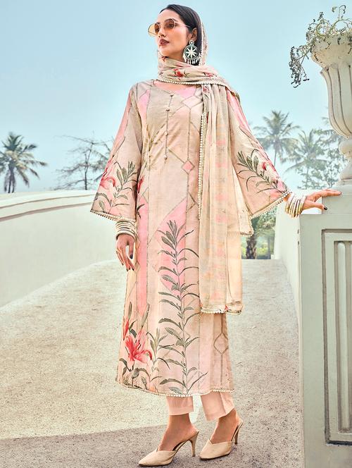 digital print unstitched suit set - 18357200 - Very Small Image - 1