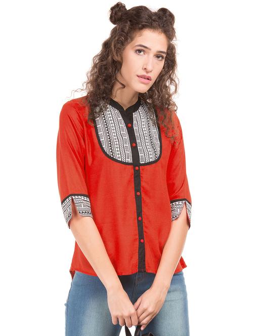 three quarter sleeved printed regular top - 18357335 - Very Small Image - 1