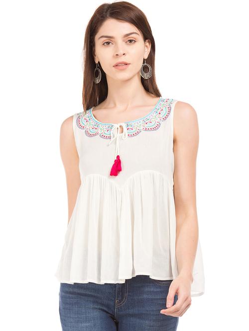 sleeveless printed regular top - 18357339 - Very Small Image - 1