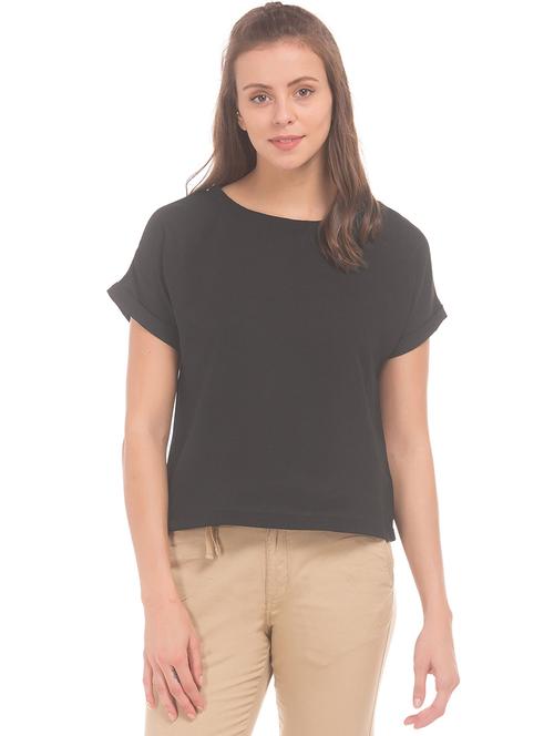 round neck solid top - 18357342 - Very Small Image - 1