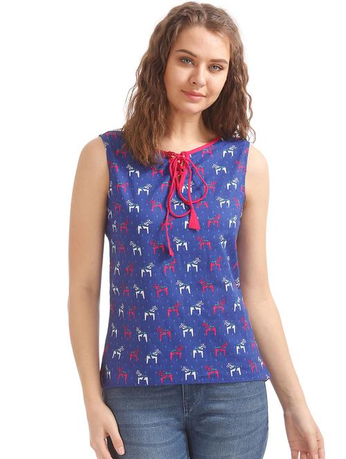 sleeveless printed regular top - 18357362 - Very Small Image - 1