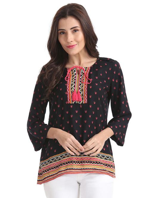 long sleeved printed regular top - 18357380 - Very Small Image - 1