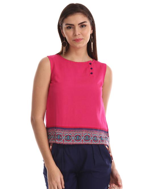 sleeveless printed regular top - 18357395 - Very Small Image - 1