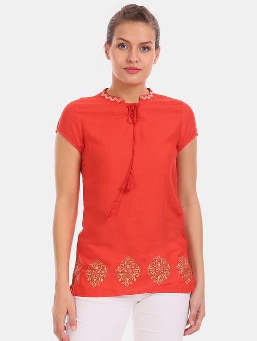 short sleeved printed regular top - 18357401 - Very Small Image - 1