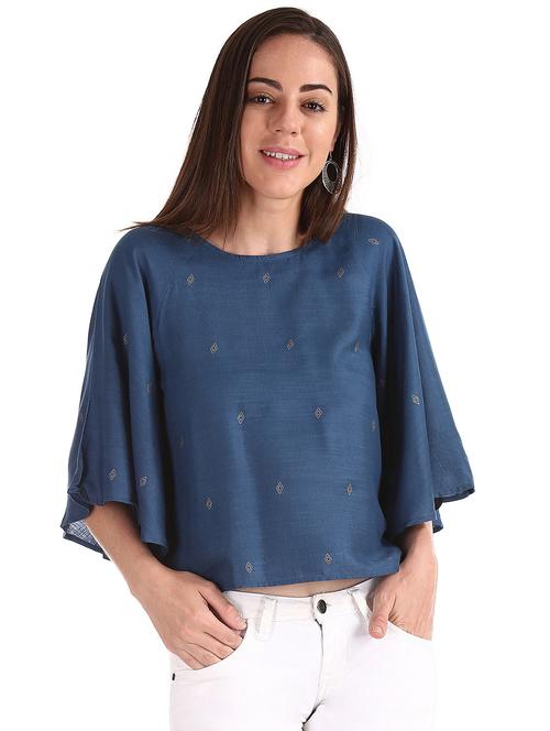 three quarter sleeved printed regular top - 18357410 - Very Small Image - 1