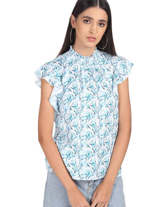 flute sleeved printed regular top - 18357495 - Very Small Image - 1