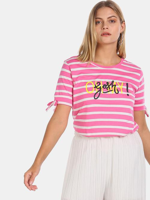 round neck striped regular tee - 18357509 - Very Small Image - 1