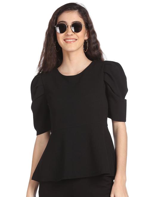 round neck solid regular top - 18357518 - Very Small Image - 1