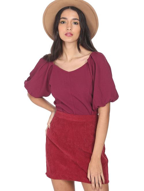 v-neck solid regular top - 18357554 - Very Small Image - 1