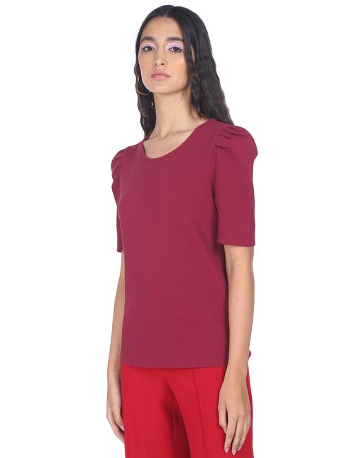 round neck solid regular top - 18357564 - Very Small Image - 1