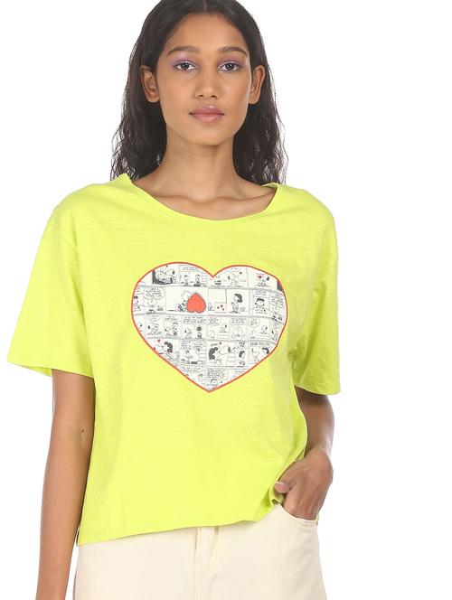 round neck printed regular tee - 18357574 - Very Small Image - 1