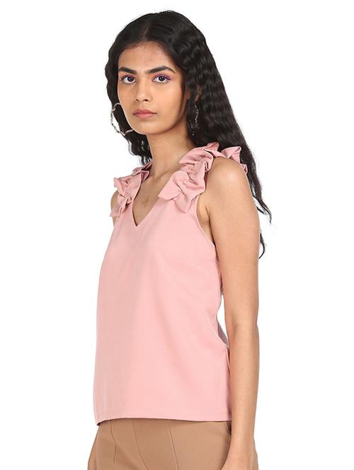 women's ruffle v neck top - 18357722 - Very Small Image - 1