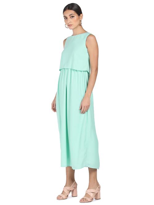 round neck solid layered dress - 18357790 - Very Small Image - 1