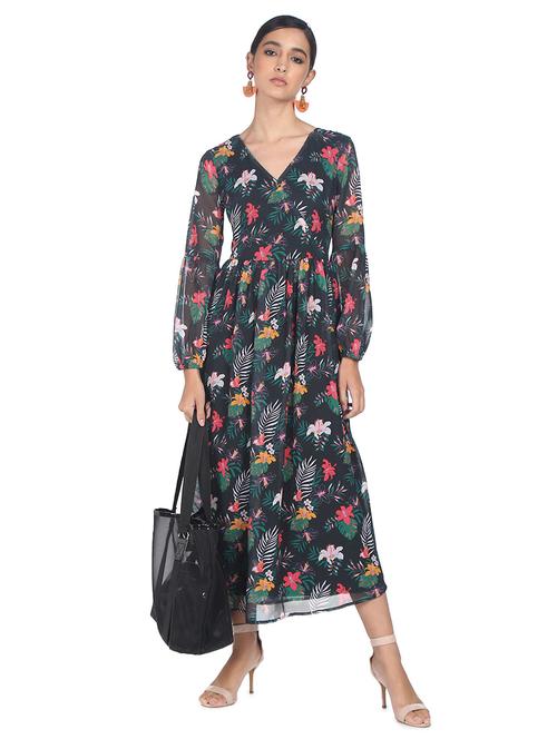 women's fit & flare floral dress - 18357806 - Very Small Image - 1