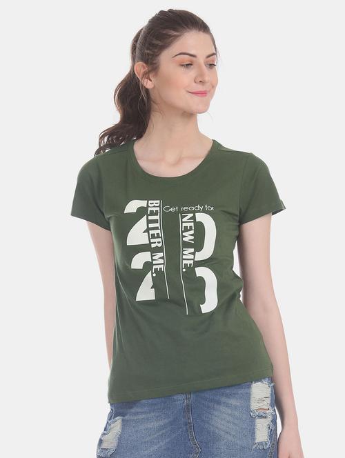 round neck printed regular tee - 18358130 - Very Small Image - 1