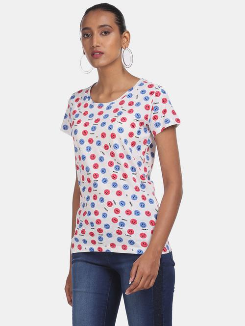 round neck printed tee - 18358155 - Very Small Image - 1