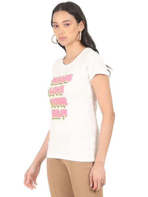 round neck typography tee - 18358173 - Very Small Image - 1
