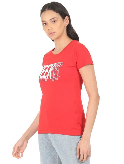 round neck typography tee - 18358182 - Very Small Image - 1