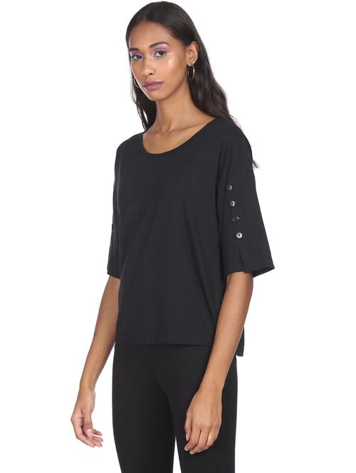 round neck solid tee - 18358204 - Very Small Image - 1