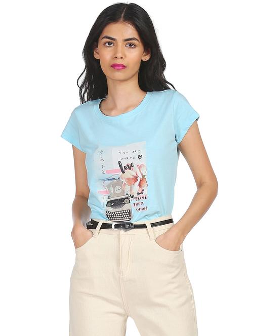 round neck graphic t-shirt - 18358382 - Very Small Image - 1