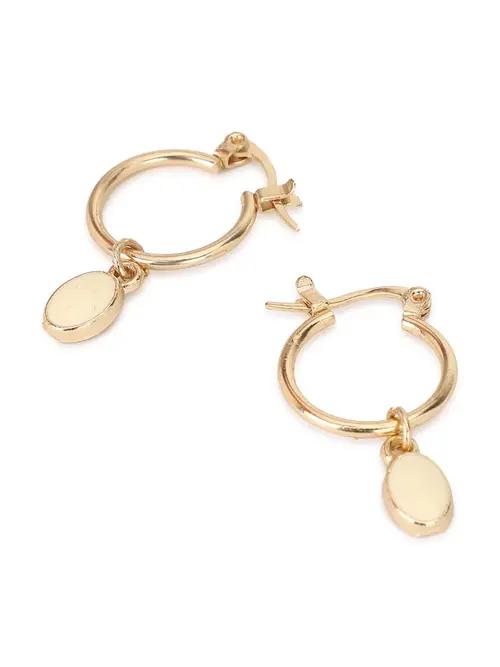 ladies metal earrings gold color - 18358722 - Very Small Image - 1
