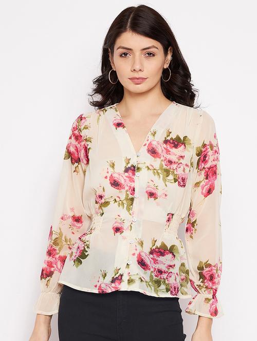 long sleeved printed regular top - 18359159 - Very Small Image - 1