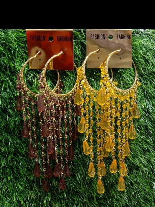 exclusive fancy party wear earrings with - 18359453 - Very Small Image - 1