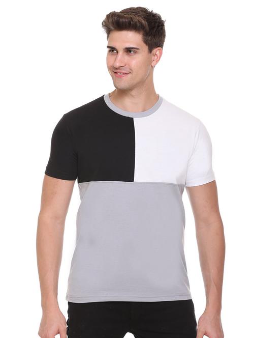 grey color-blocked t-shirt - 18359584 - Very Small Image - 1
