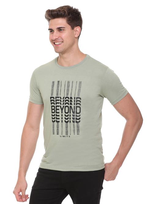 olive-green chest-printed t-shirt - 18359588 - Very Small Image - 1