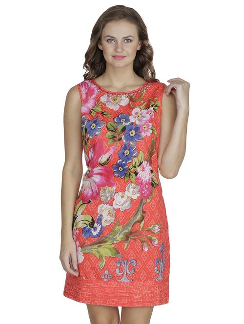 round neck floral a-line dress - 18359857 - Very Small Image - 1