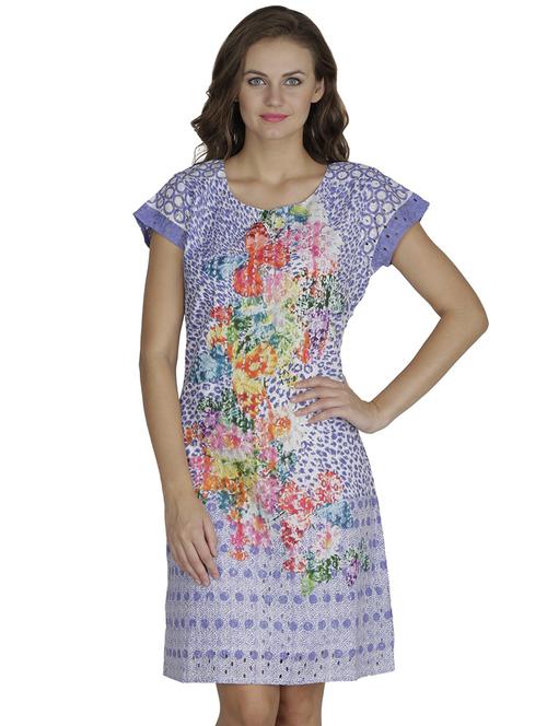 round neck printed a-line dress - 18359871 - Very Small Image - 1