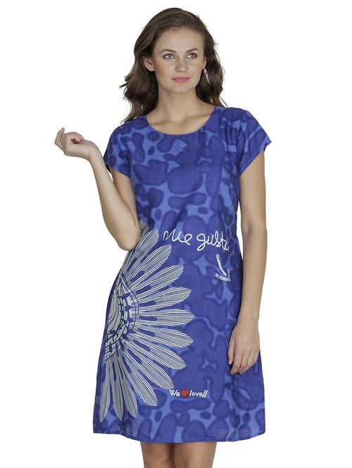 round neck printed a-line dress - 18359886 - Very Small Image - 1