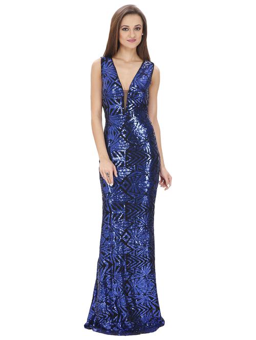 v-neck embellished gown - 18360007 - Very Small Image - 1
