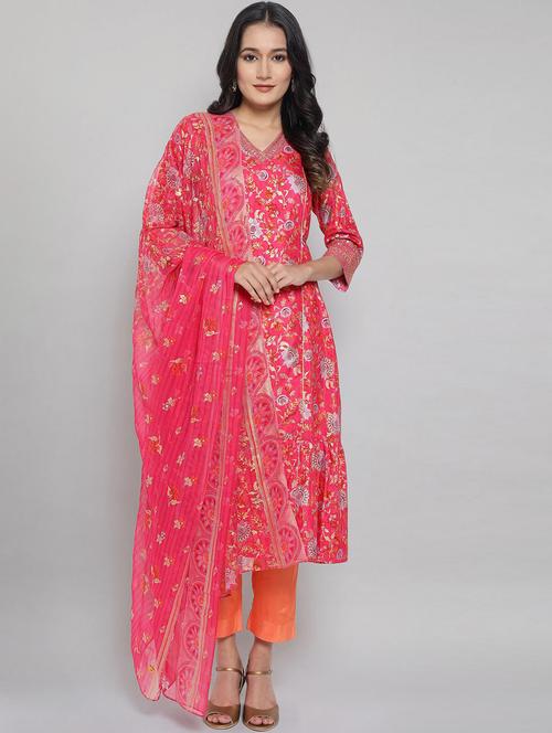 pink modal kurta pant set - 18360154 - Very Small Image - 1
