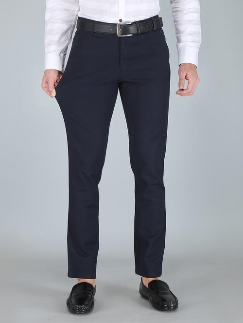 dark blue solid formal trouser - 18360279 - Very Small Image - 1