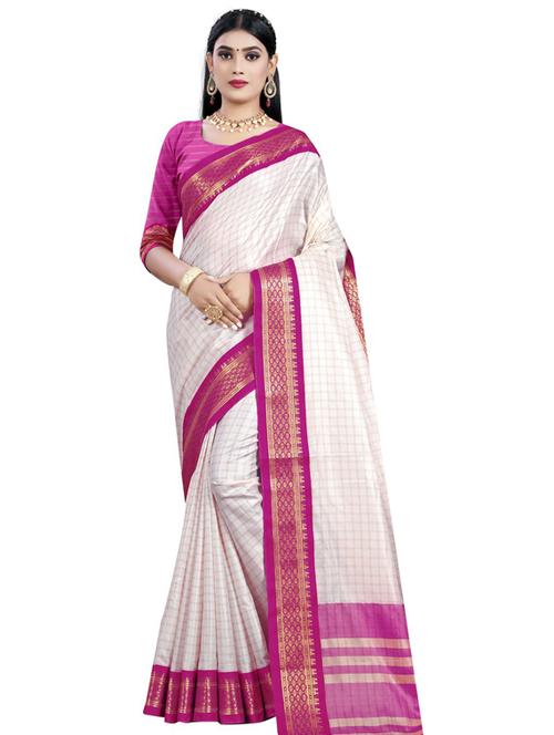 zari work woven saree with blouse - 18361504 - Very Small Image - 1