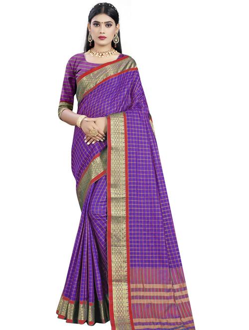 zari work woven saree with blouse - 18361511 - Very Small Image - 1