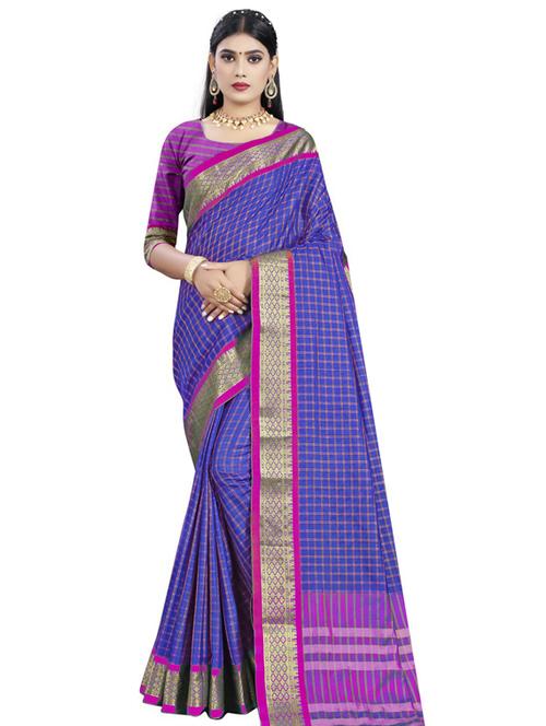 zari work woven saree with blouse - 18361522 - Very Small Image - 1