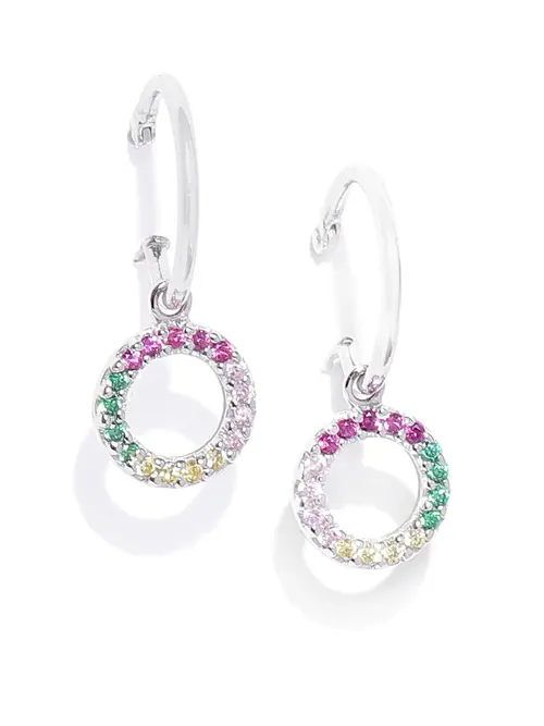 ladies silver plated earrings silver color - 18362882 - Very Small Image - 1