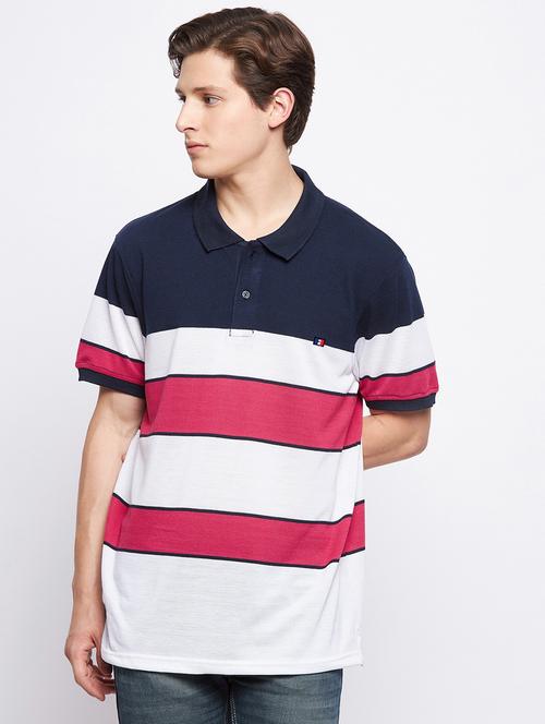 pink color-blocked polo t-shirt - 18363004 - Very Small Image - 1