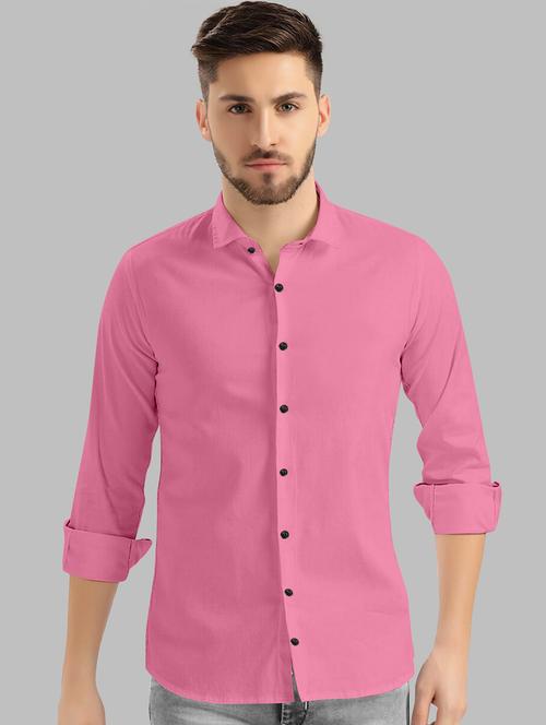 pink solid casual shirt - 18363037 - Very Small Image - 1